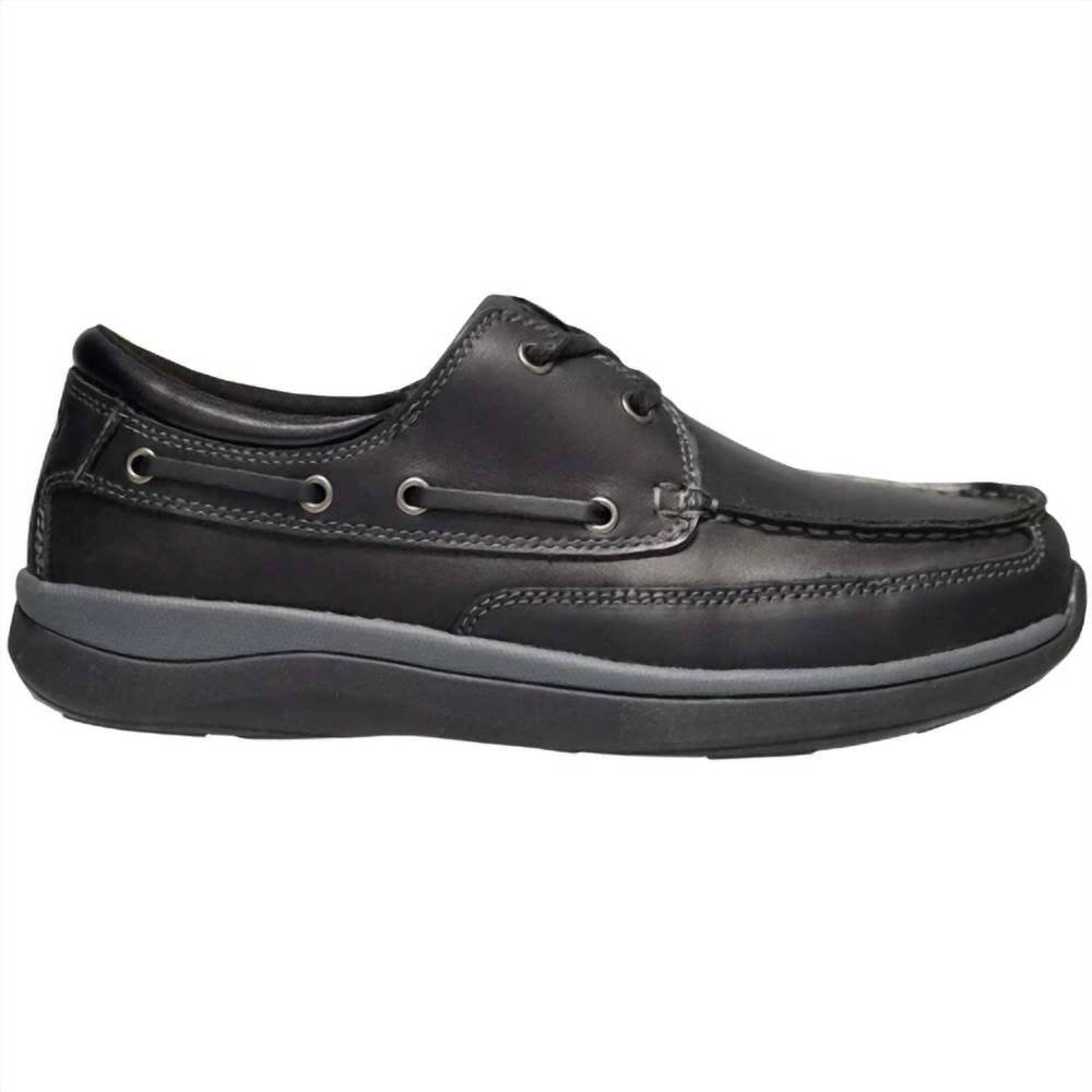 NEW PROPET men's pomeroy orthopedic boat shoe in black